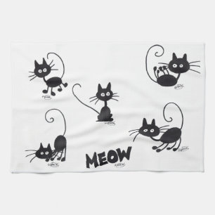 Paño De Cocina Gato negro del dibujo animado