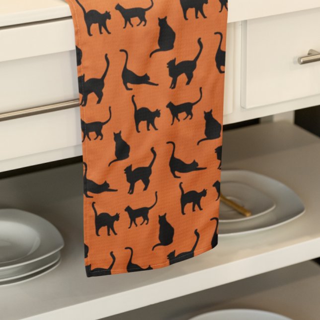 Paño De Cocina Gato negro Naranja de Halloween (So cute for Halloween!)