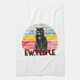 Paño De Cocina Gato negro retro vintage