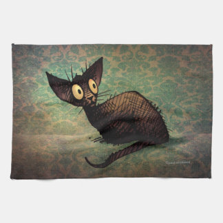 Paño De Cocina Gato oriental negro lindo