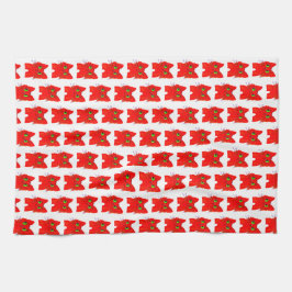 Paño De Cocina Gato rojo brillante — Maravilla de ojos amplios co