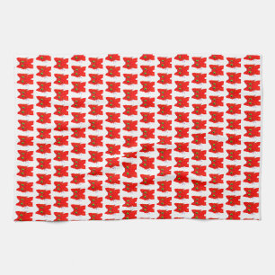 Paño De Cocina Gato rojo brillante — Maravilla de ojos amplios co