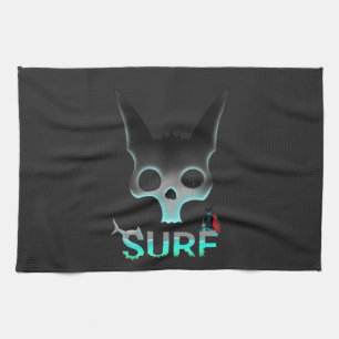 Paño De Cocina Gato Skull Graffiti Surf