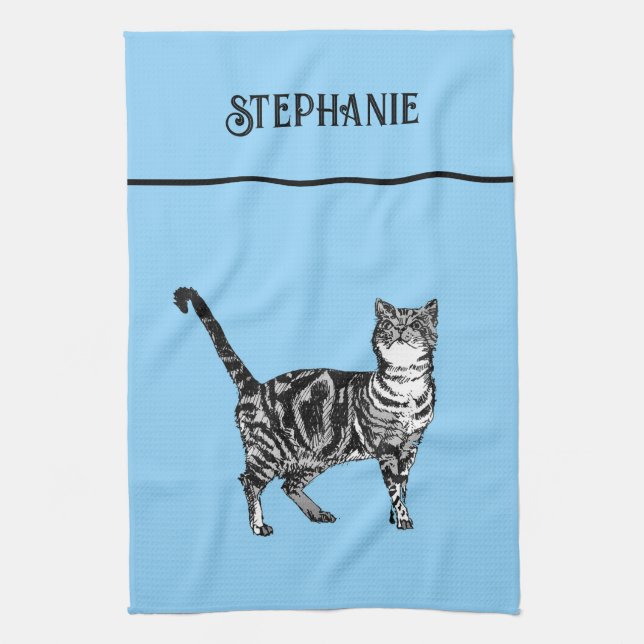 Paño De Cocina Gato Tabby Pastel Gatos Mujeres Mujeres Ligeras Ro (Vertical)