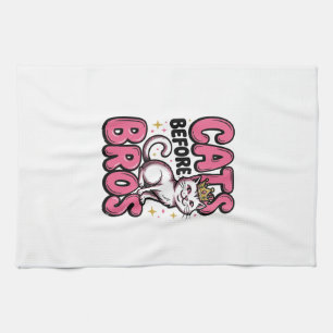 Paño De Cocina Gatos Antes de Hermanos Camiseta Diseño Corona Gat