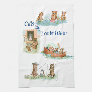 Paño De Cocina Gatos de agua por Louis Wain