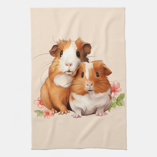 Paño De Cocina Gatos de cerdo de Guinea (Vertical)