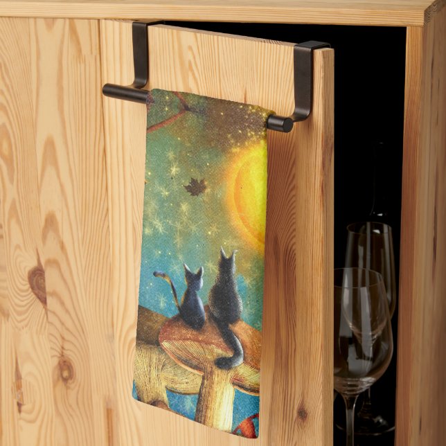 Paño De Cocina Gatos de champiñón (Pliegue de tercios)