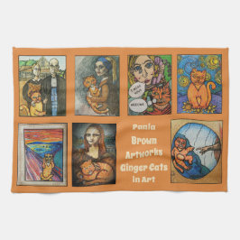 Paño De Cocina Gatos de jengibre en arte