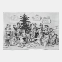 Gatos de los Navidades Louis Wain