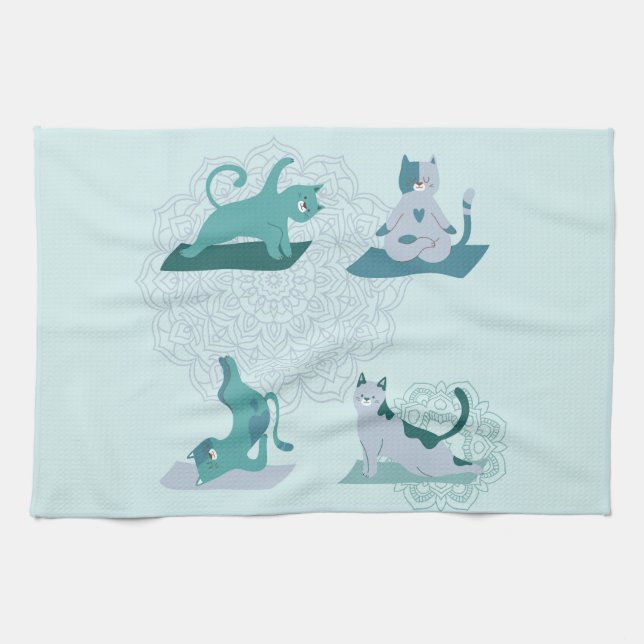 Paño De Cocina Gatos de Yoga (Horizontal)