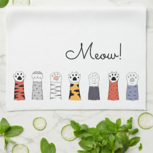 Paño De Cocina Gatos Gatos Gatos Patas Negras Peros Mascotas