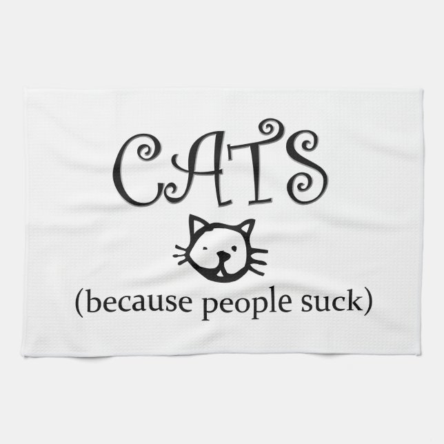 Paño De Cocina Gatos, porque la gente chupa (Horizontal)