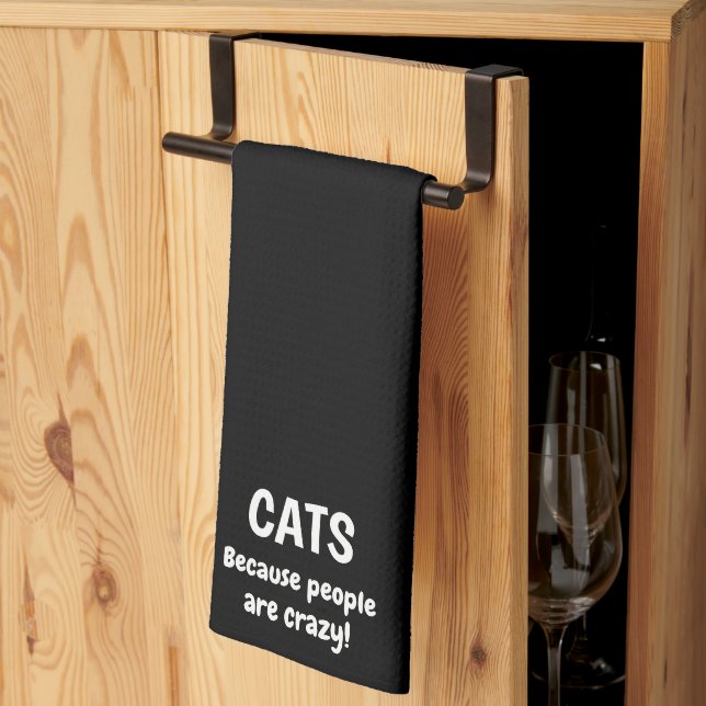 Paño De Cocina Gatos Porque La Gente Está Loca (Pliegue de tercios)