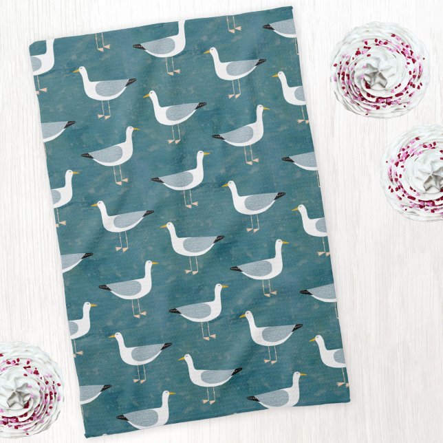 Paño De Cocina Gaviotas náuticas (Seagull nautical kitchen tea towel)