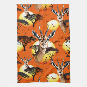 Paño De Cocina Gazelle Animal salvaje Antelope africano