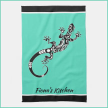 Gecko verde y negro del Mar del Suroeste