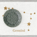 Paño De Cocina Gemini de oro de Rótulo Zodiaco moderno | Aire de<br><div class="desc">Gemini de oro de Rótulo Zodiaco moderno | Aire de elemento</div>