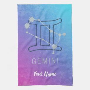 Paño De Cocina Gemini Signo de estrella zodiaca Horóscopo acuátic