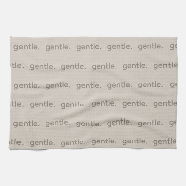 Paño De Cocina Gentle Repeated Word Pattern Cozy, Calm & Soft  (Horizontal)