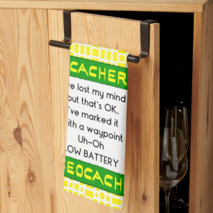 Paño De Cocina Geocacher perdió la mente en verde