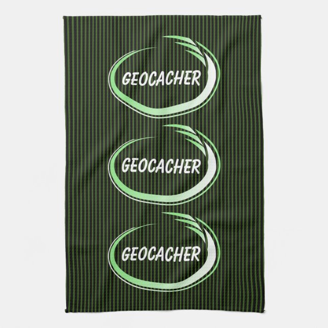Paño De Cocina Geocacher Salpicadura Verde (Vertical)