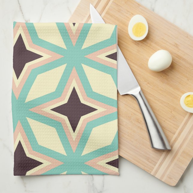 Paño De Cocina Geometric pattern with alternating dark star shape (Doblado Cuarto)