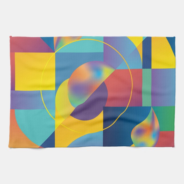 Paño De Cocina Geométrica Creativa: Cubierta de cosecha abstracta (Horizontal)