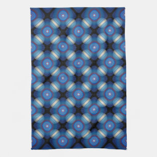Paño De Cocina Geométrica de la espaciadora azul