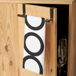 Paño De Cocina Geométrica del círculo blanco y negro