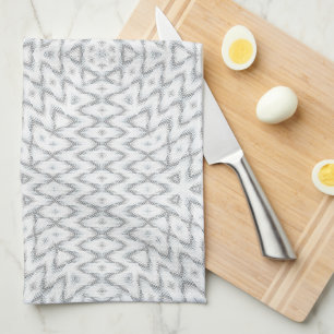 Paño De Cocina Geométrico blanco y gris monocromo