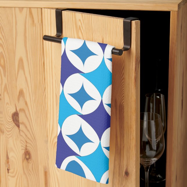 Paño De Cocina Geométrico Blue Modern (Pliegue de tercios)