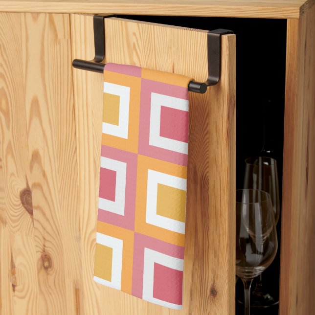Paño De Cocina Geométrico cuadrado colorido (Pliegue de tercios)