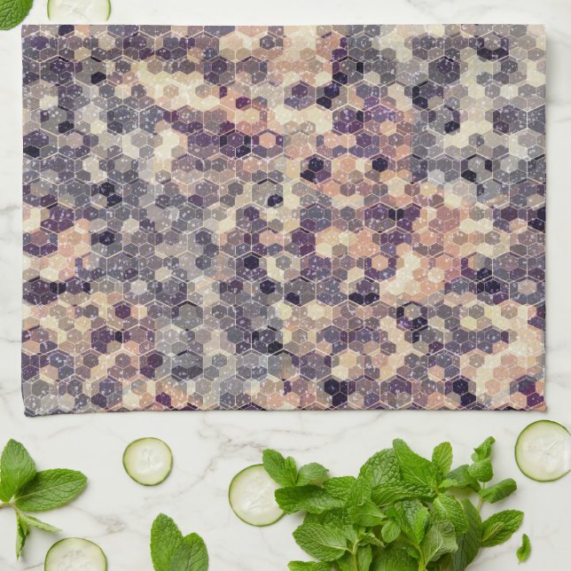 Paño De Cocina Geométrico gris beige (Doblado)