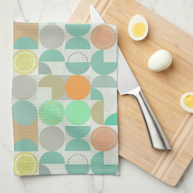 Paño De Cocina Geométrico moderno multicolor (Doblado Cuarto)
