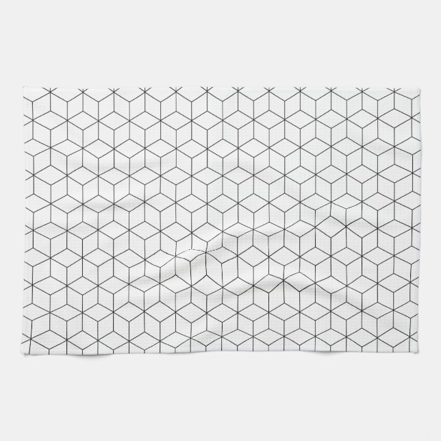 Paño De Cocina Geométrico Moderno Negro Y Blanco (Horizontal)