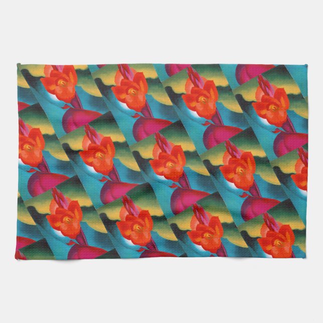 Paño De Cocina Georgia O'Keefe 1919 Red Canna (Horizontal)