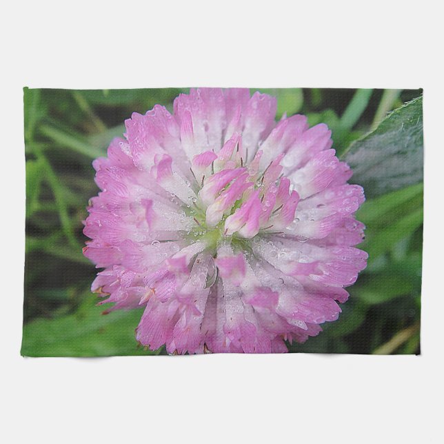 Paño De Cocina Geschirrtuch nasse rosa Kleeblüte (Horizontal)