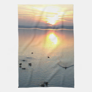 Paño De Cocina Geschirrtuch Sonnenuntergeng am See mit Enten