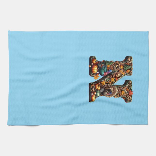 Paño De Cocina Gift Letter N Thanksgiving style  (Horizontal)