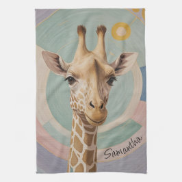 Paño De Cocina Gigante suave: Pastel Giraffe