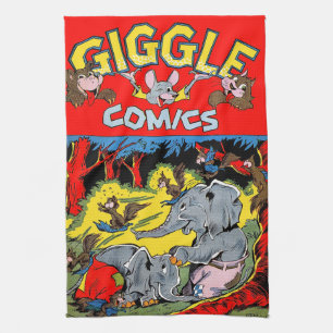 Paño De Cocina Giggle Animal Elephant Vintage Comics