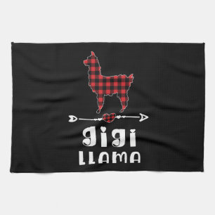 Paño De Cocina Gigi Llama Navidades Pajama Red Plaid Buffalo Gift