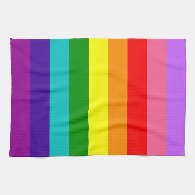 Paño De Cocina Gilbert Baker’s 9-Stripe Rainbow Flag (Horizontal)