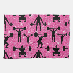 Paño De Cocina Gimnasia Fitness Deporte Brillo Rosa
