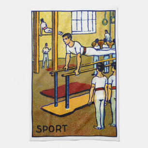 Paño De Cocina Gimnasia masculina de 1910