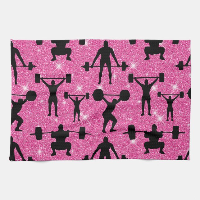 Paño De Cocina Gimnasio deportivo Purpurina rosa (Horizontal)