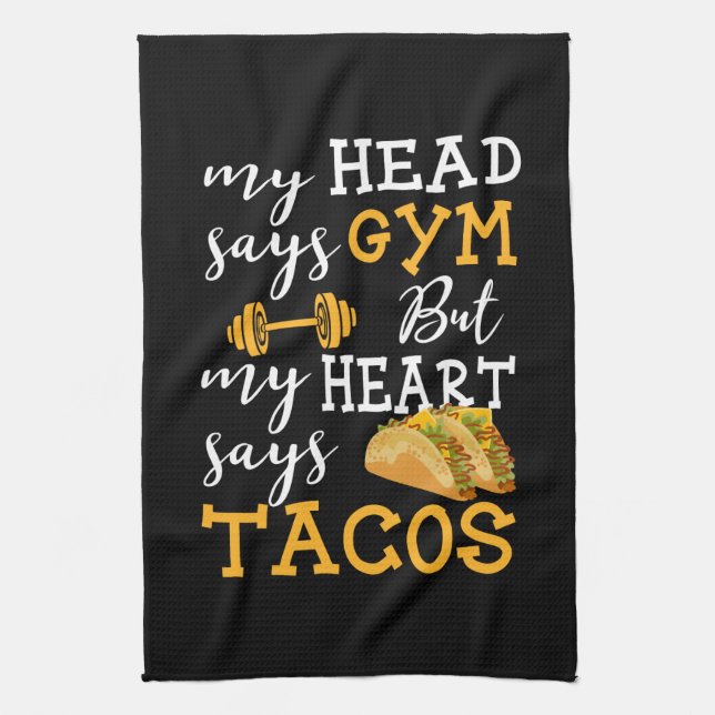 Paño De Cocina Gimnasio vs Tacos - Divertidos ejercicios de Noved (Vertical)