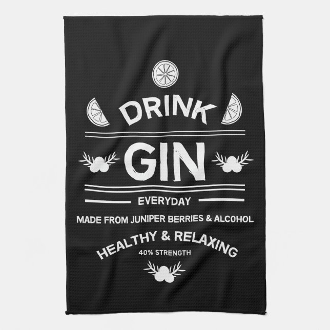 Paño De Cocina Gin Drinkers | Love Gin | Decoración del hogar | B (Vertical)