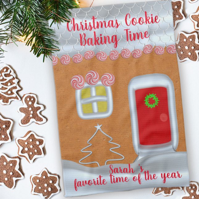 Paño De Cocina Gingerbread House Personalized Kitchen Towel (Subido por el creador)